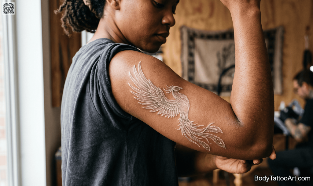 White ink Phoenix Tattoos