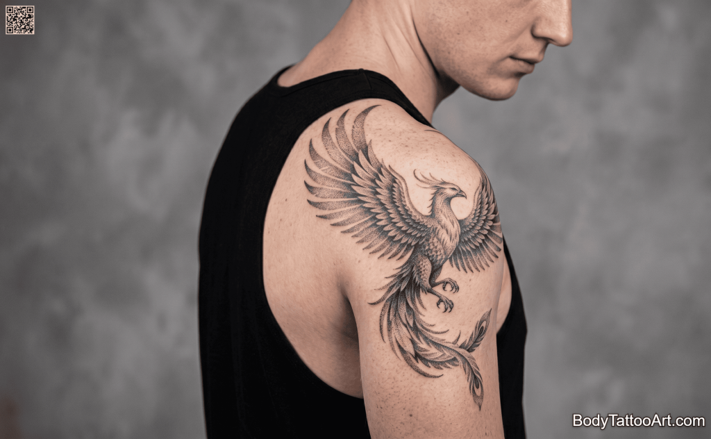  Dotwork Phoenix Tattoos