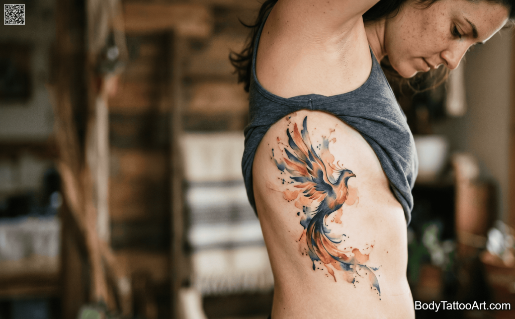 Watercolor Phoenix Tattoos