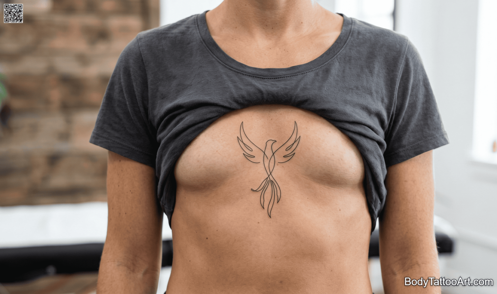 Single-line minimalism Phoenix Tattoos