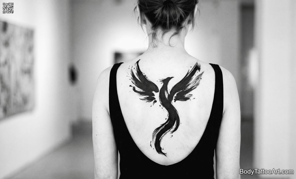 : Abstract brushwork Phoenix Tattoos