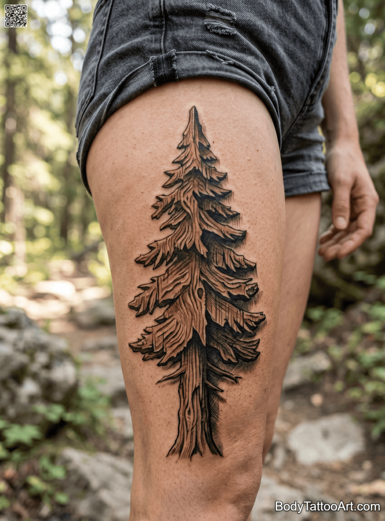  textural Pine Tree Tattoos
