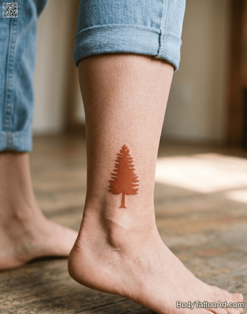 colour fill Pine Tree Tattoos