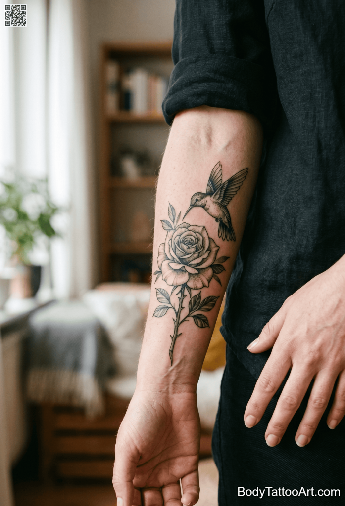 10 Rose With Hummingbird Tattoos – Beautiful Designs with Deep Meaning