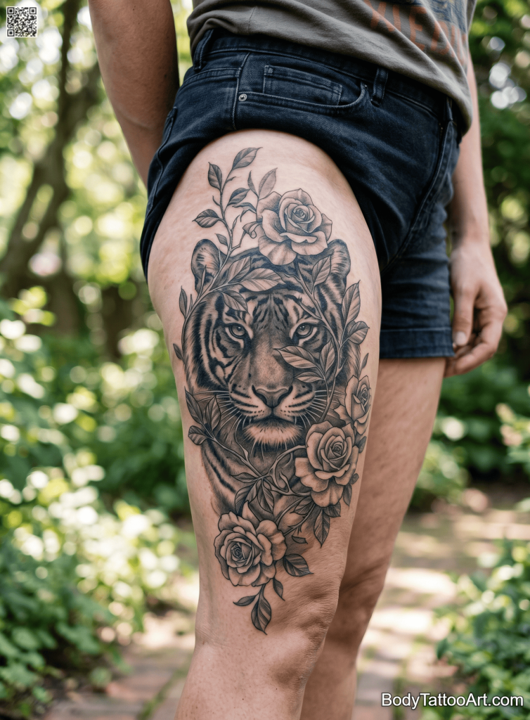 10 Rose With Tiger Tattoos – Powerful Design Ideas and Meaning