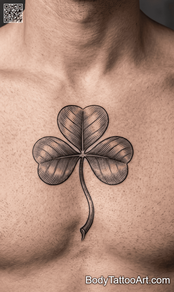 Engraving Crosshatch Shamrock