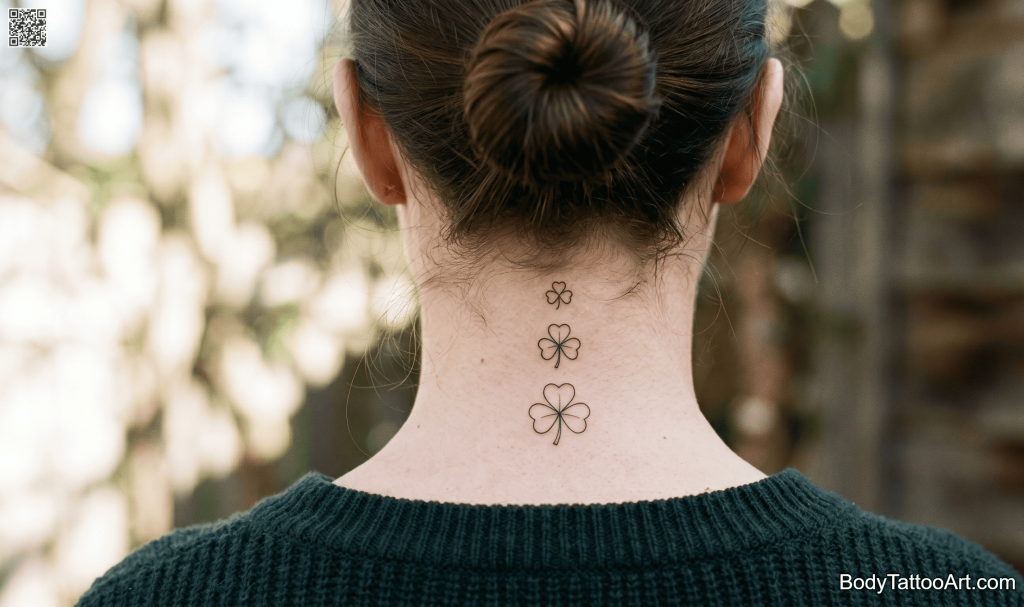 Micro fine line Shamrock Tattoos