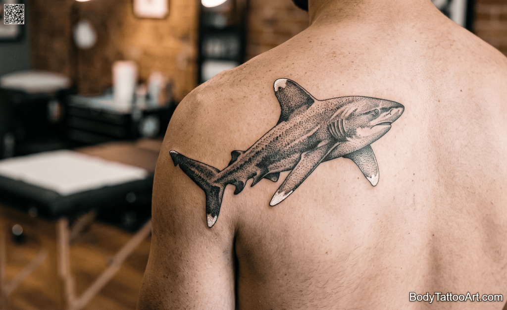 pointillism Shark Tattoos