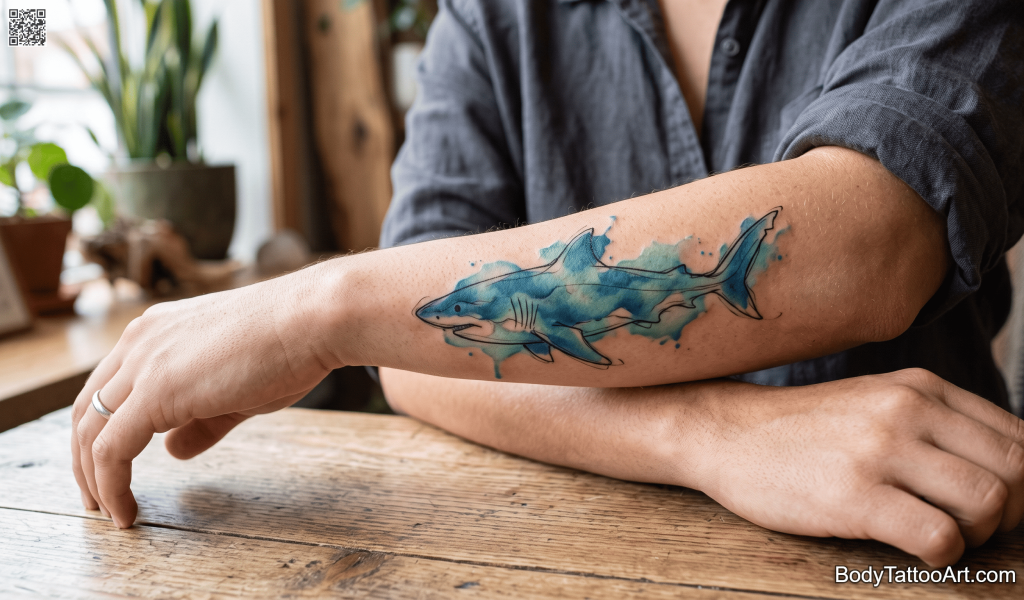 Watercolour Shark Tattoos