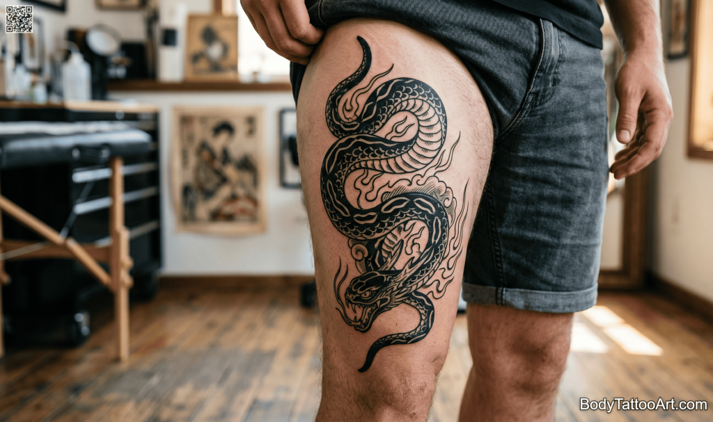 Japanese traditional Snake Tattoos