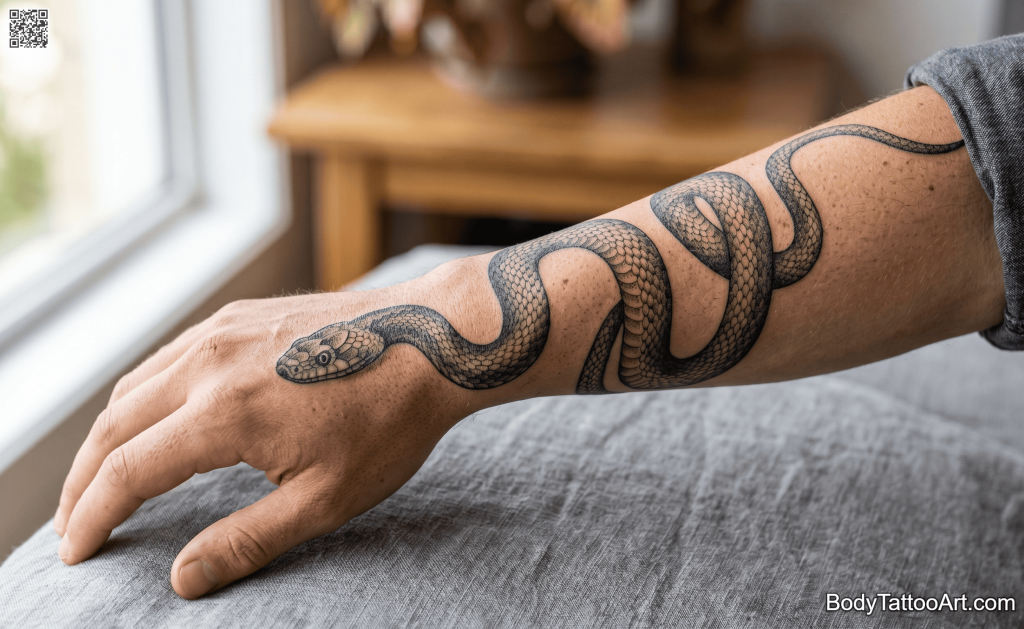 Black and grey realism Snake Tattoos