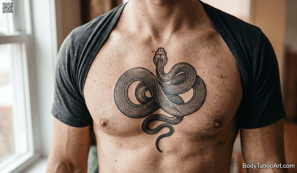 engraving style Snake Tattoos
