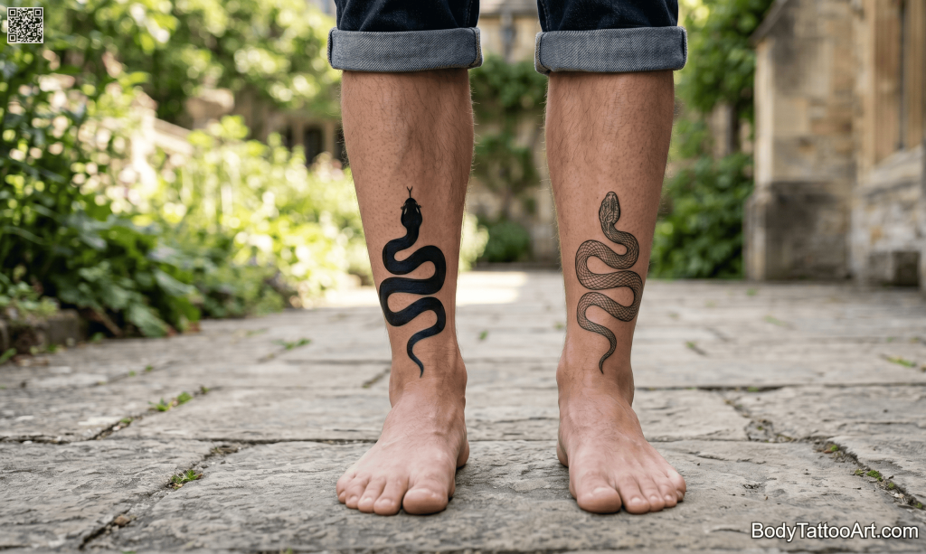 blackwork Snake Tattoos