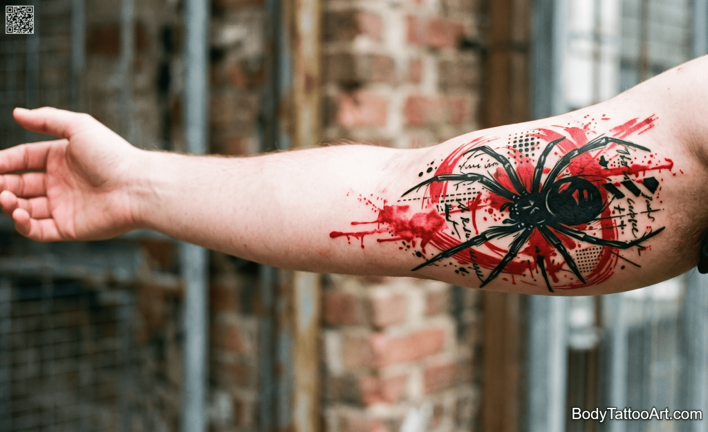 Trash Polka Spider Tattoos