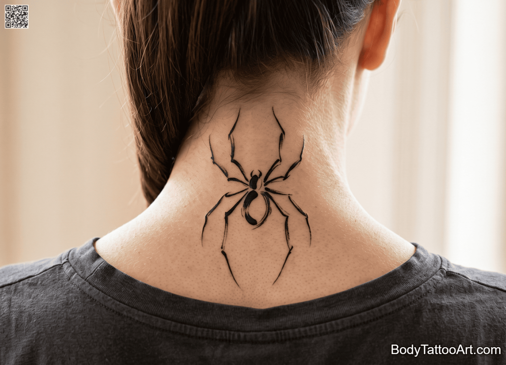 Sumi-e inspired Spider Tattoos