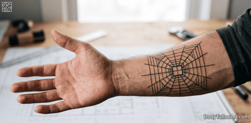  Technical drawing Spider Tattoos