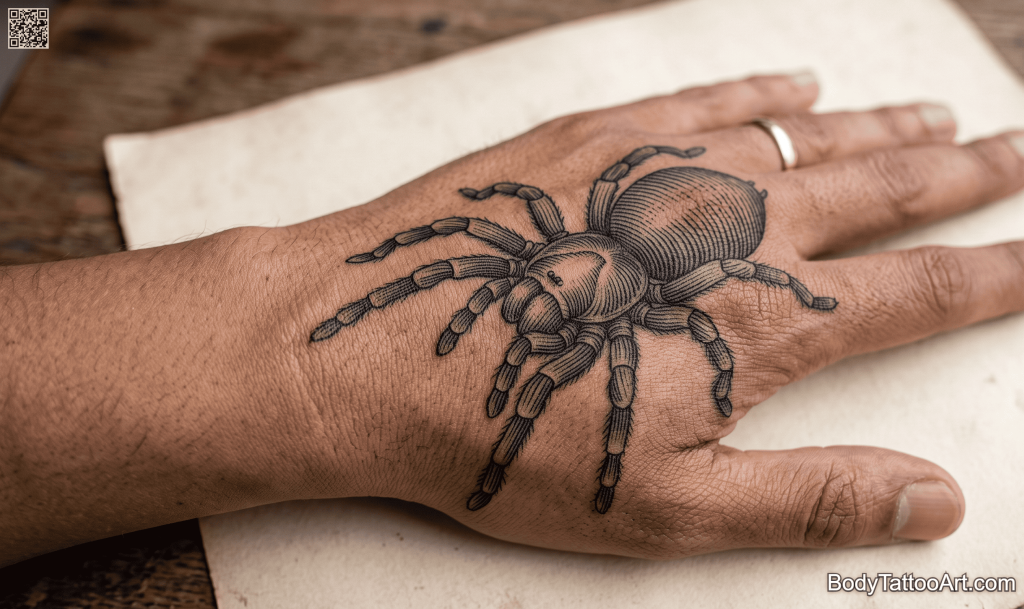 Etching Spider Tattoos