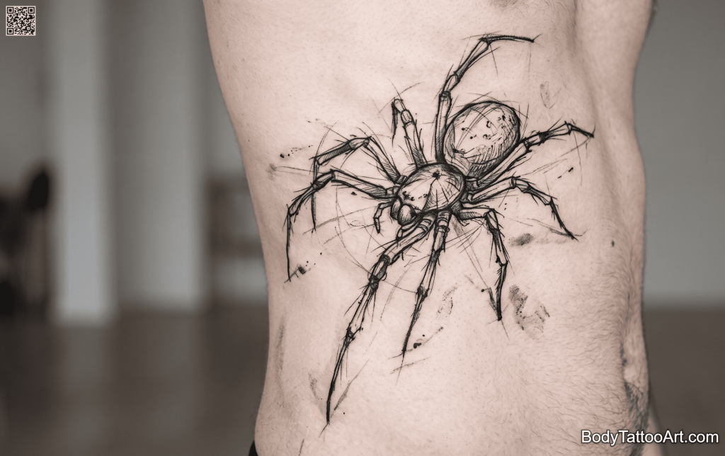 Loose illustrative Spider Tattoos