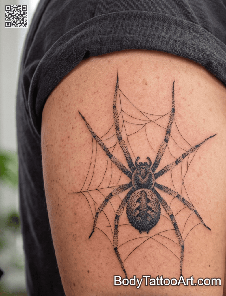 Dotwork Spider Tattoos