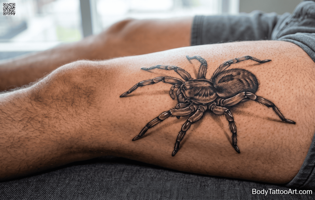  Grey-wash realism Spider Tattoos