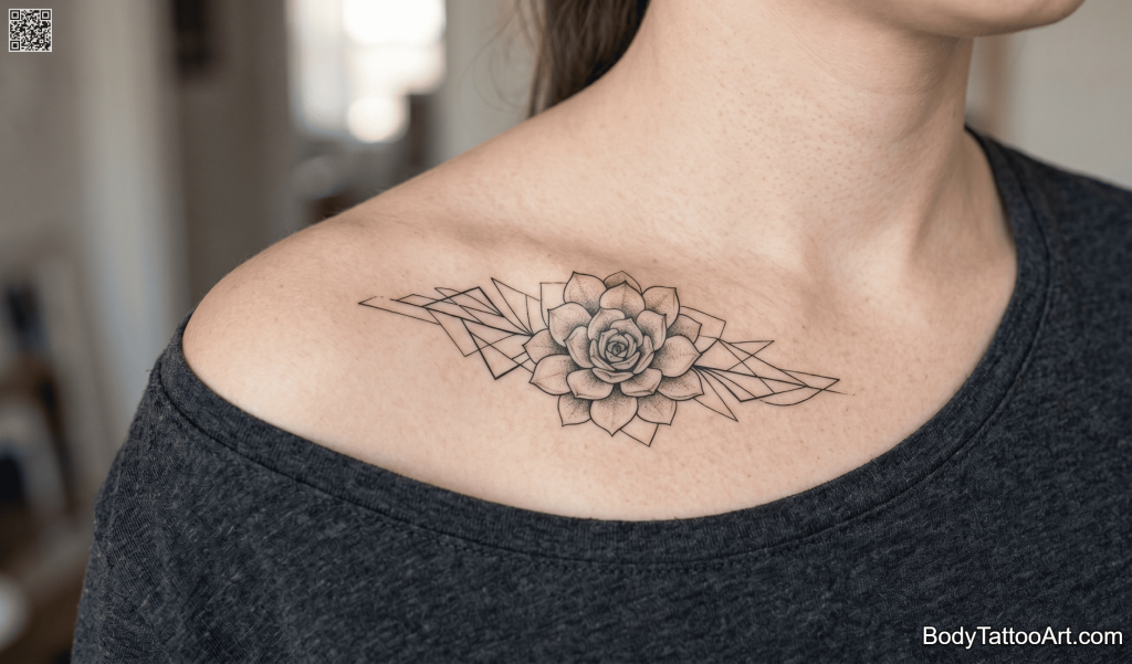 Abstract geometric Succulent Tattoos