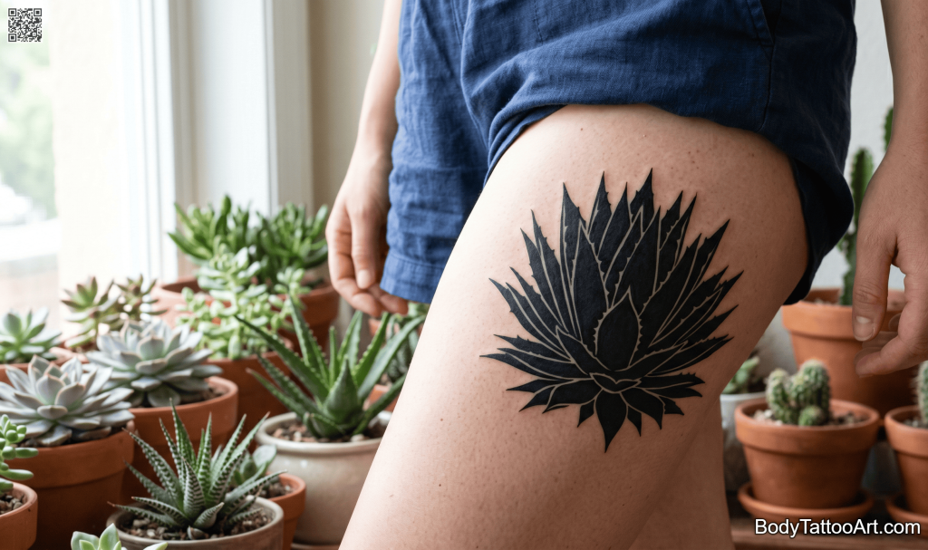 blackwork fill Succulent Tattoos
