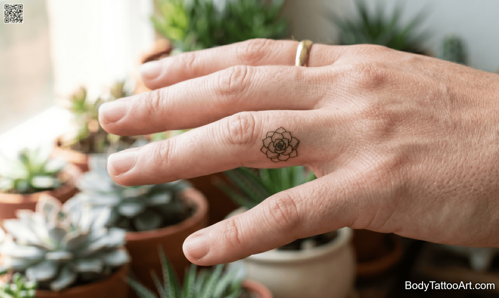 Micro fine line Succulent Tattoos