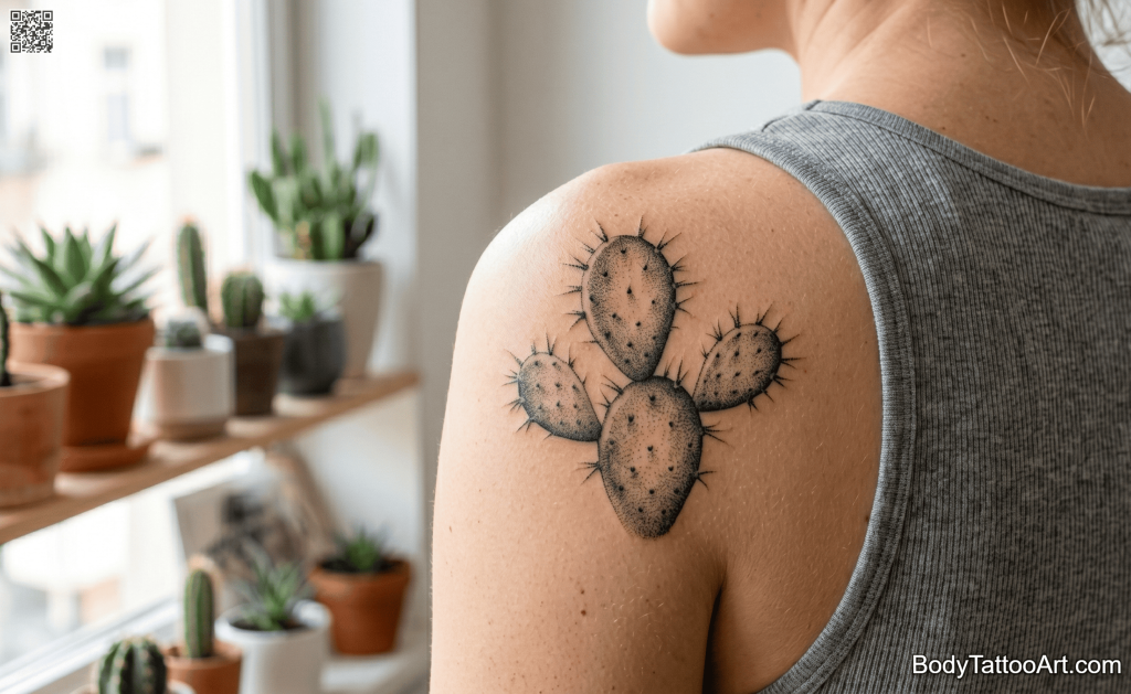 Dotwork stipple Succulent Tattoos