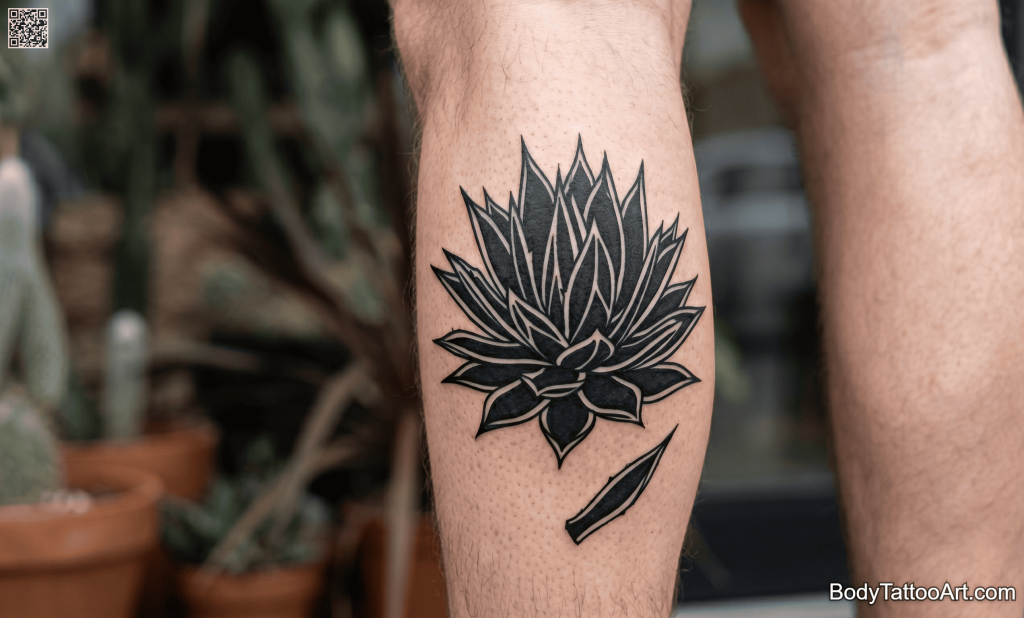 Blackwork Succulent Tattoos