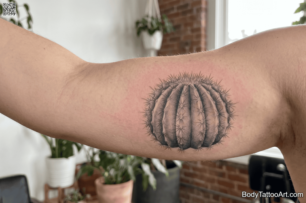 Grey-wash realism Succulent Tattoos