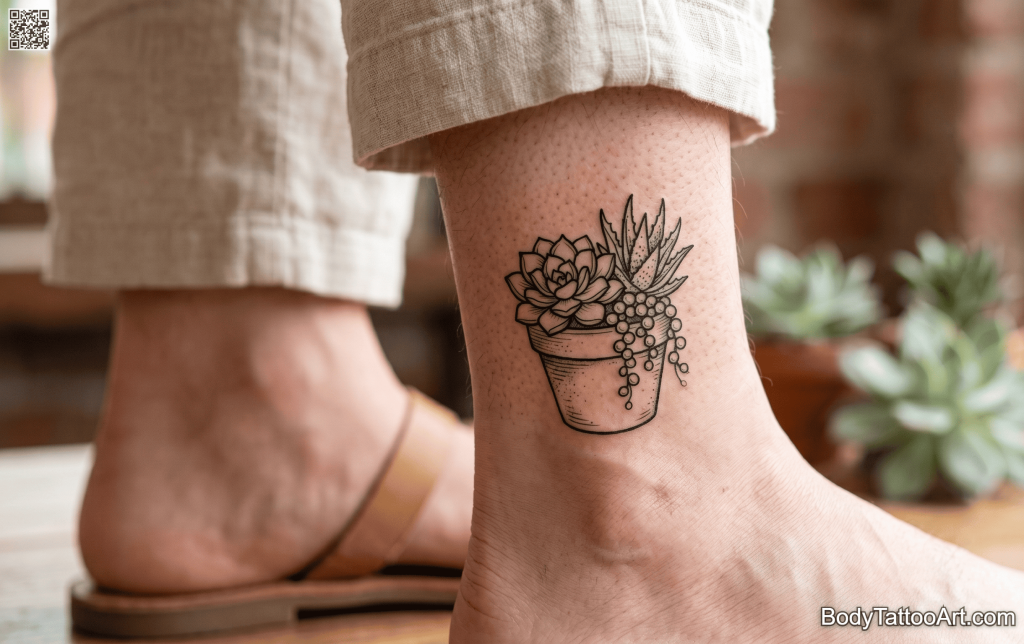 neo-traditional Succulent Tattoos