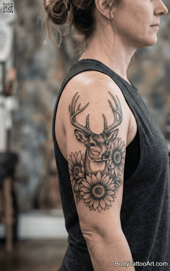 10 Stunning Sunflower With Deer Tattoos – Inspiring Ideas