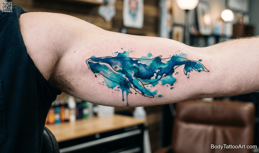 Watercolour Whale Tattoos