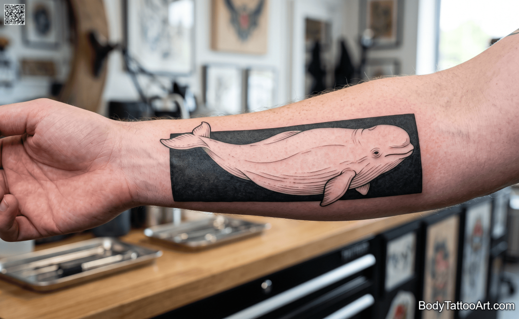 Negative space fine line  Whale Tattoos