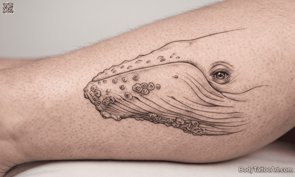 Fine line portrait Whale Tattoos