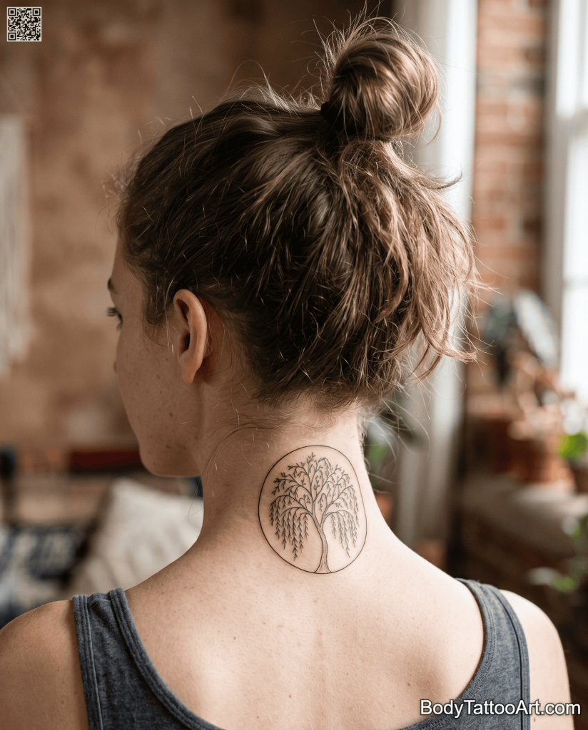  Fine line Willow Tree Tattoos