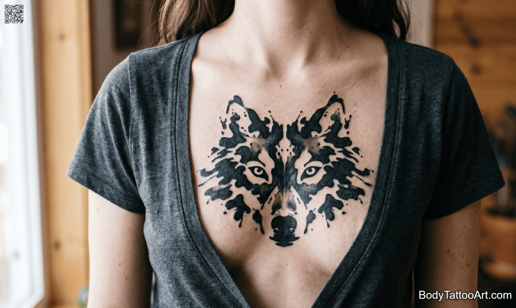 Abstract expressionist Wolf Tattoos
