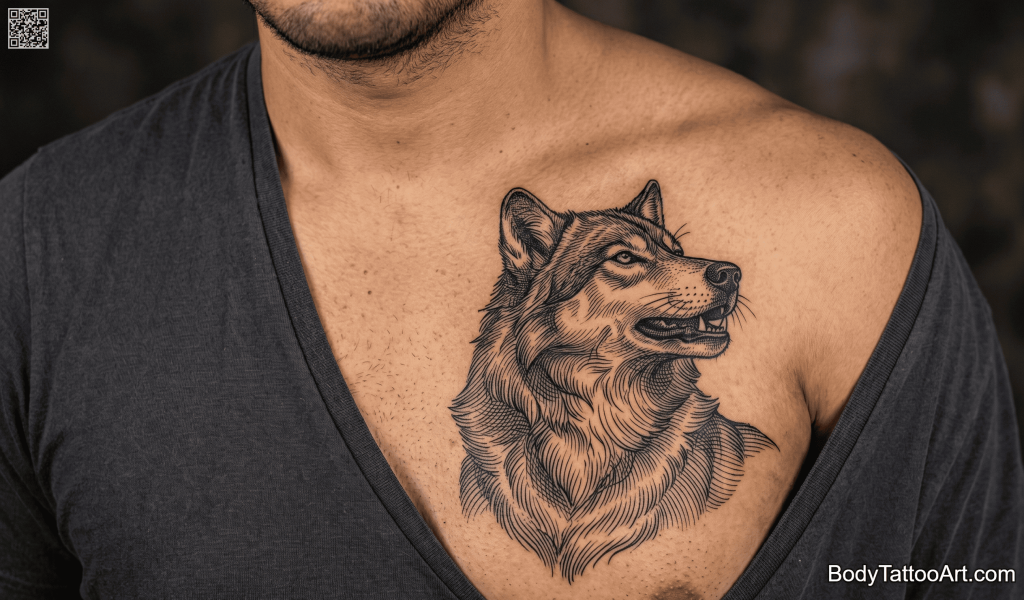 etching Wolf Tattoos