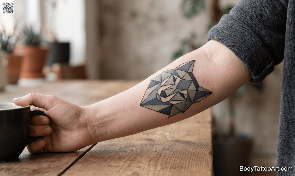 Geometric origami Wolf Tattoos