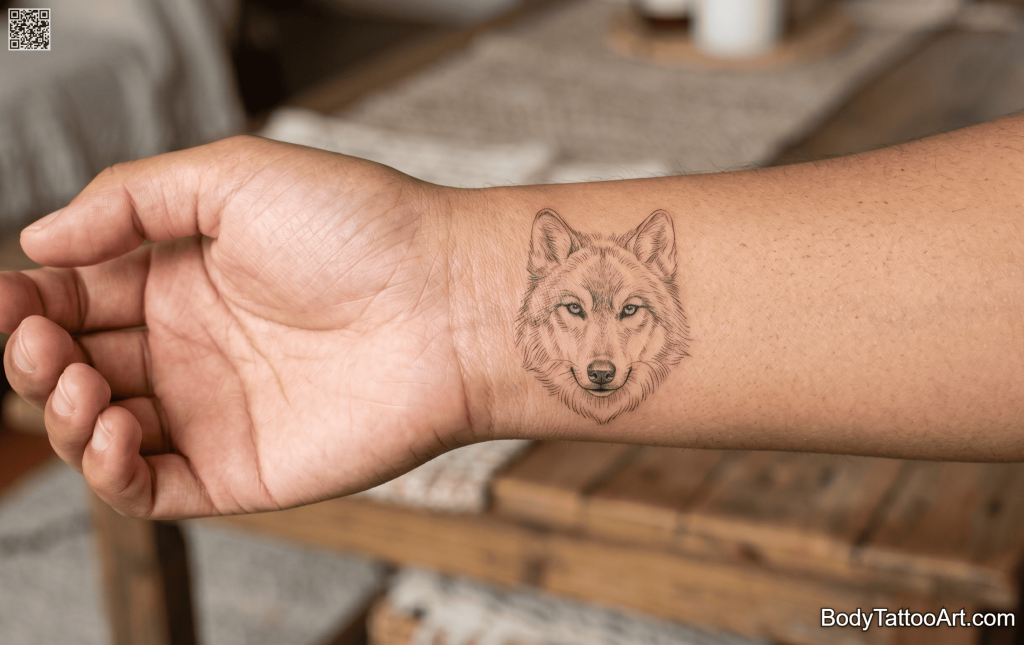 single needle Wolf Tattoos
