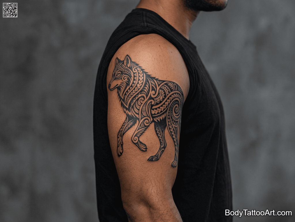 Polynesian-inspired Wolf Tattoos