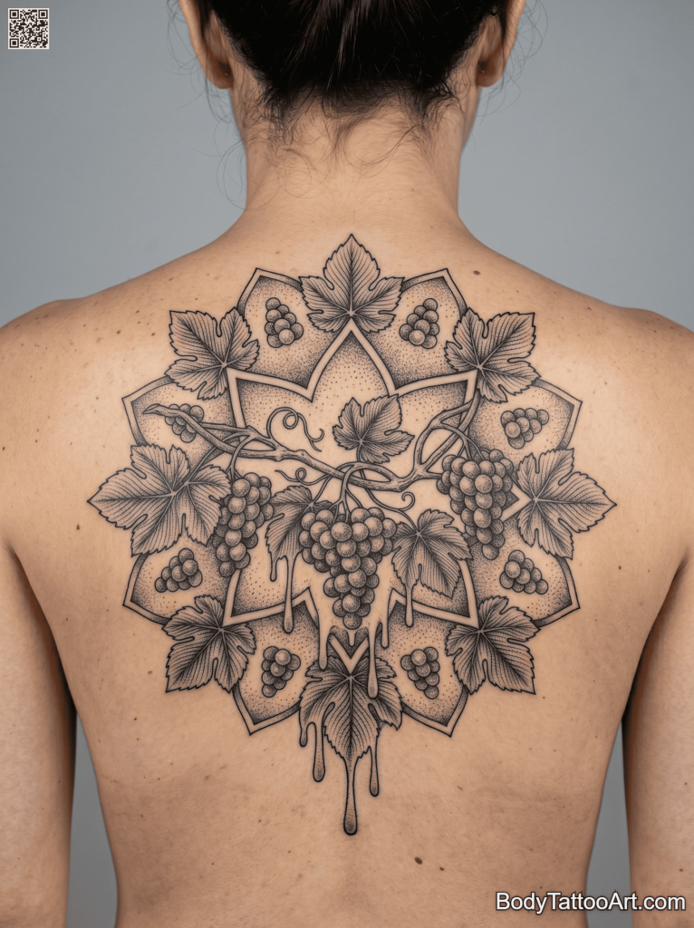 neo-traditional Grape Vine Tattoos