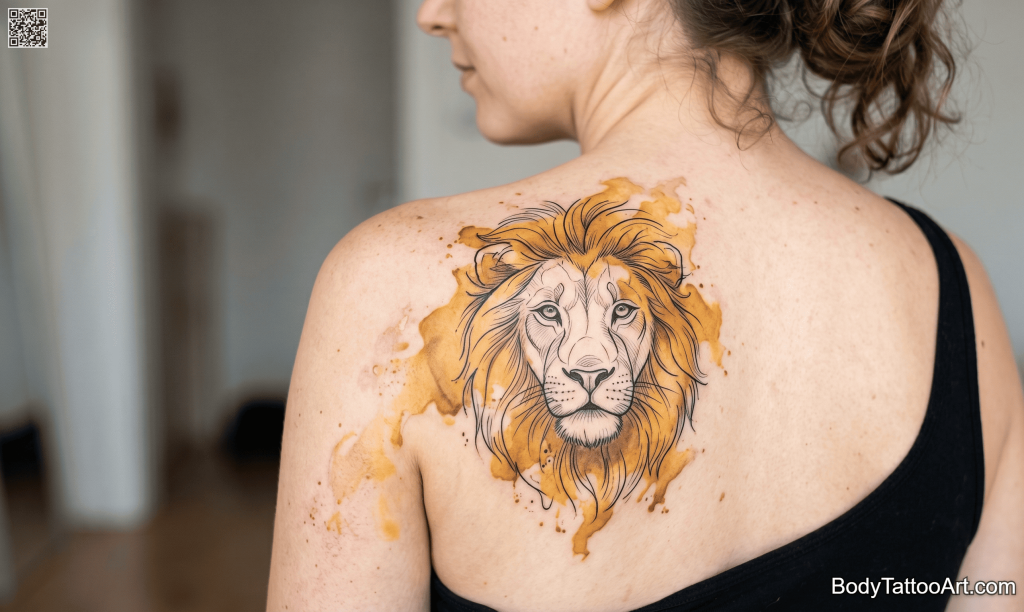 Watercolor Lion Tattoos