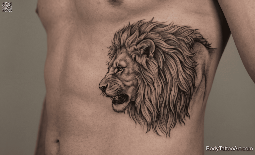 Black and grey realism Lion Tattoos