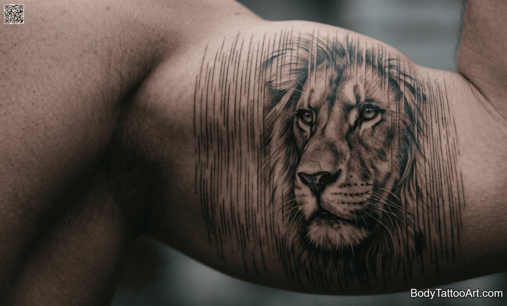 Realism with environmental texture Lion Tattoos