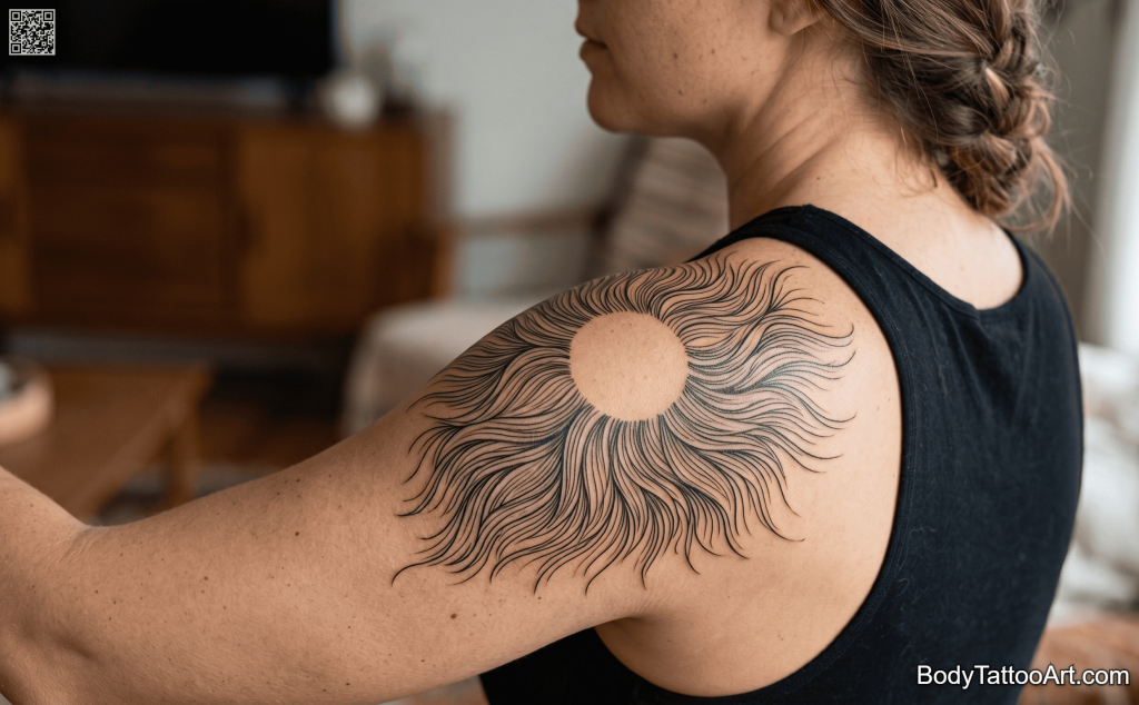 Ornamental linework Lion Tattoos