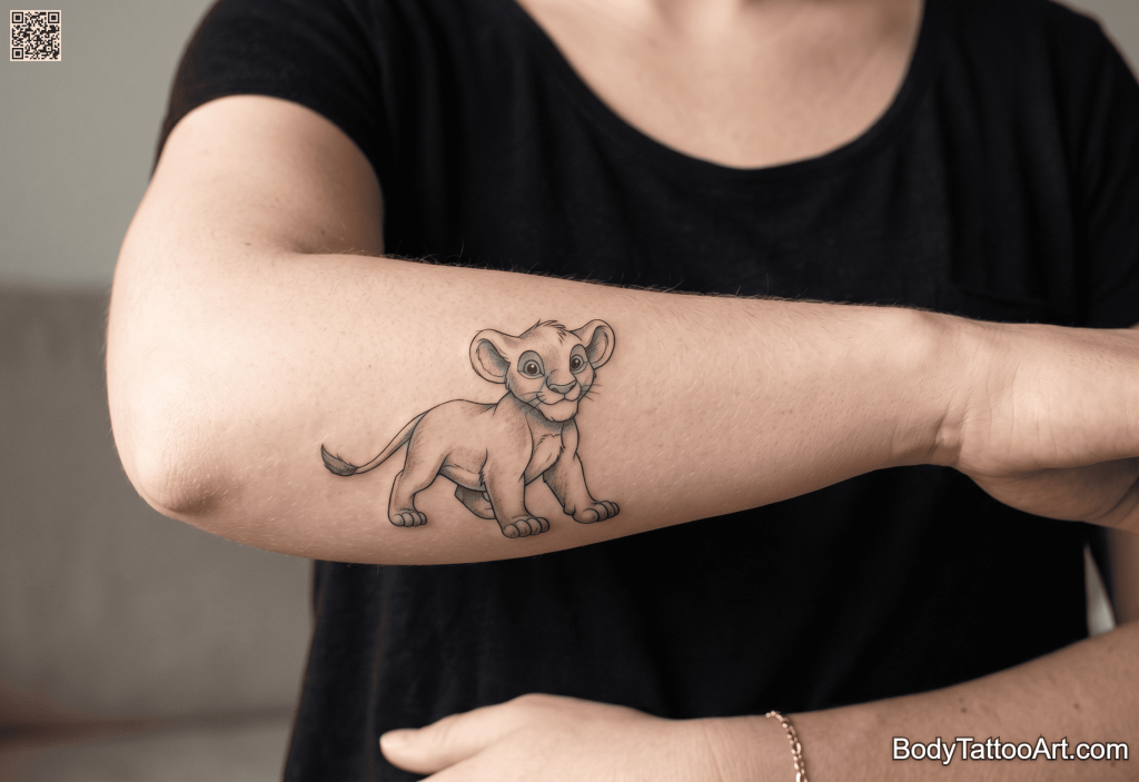 Soft illustrative Lion Tattoos
