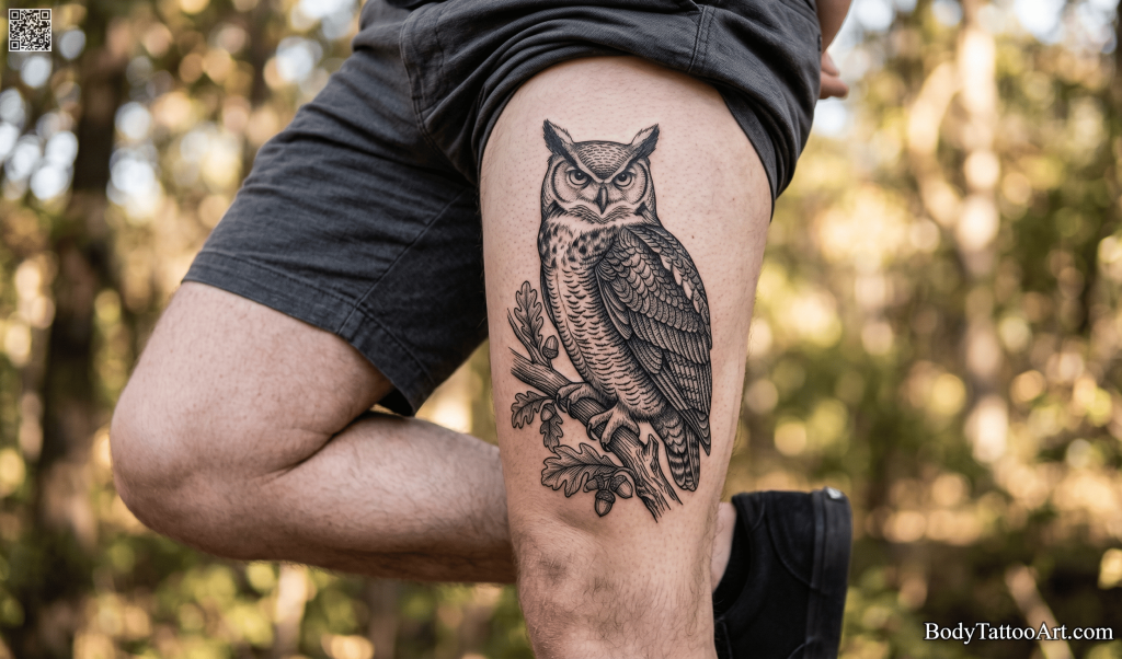 etching Owl Tattoos