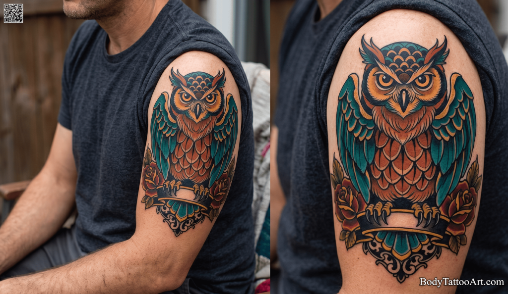 Neo-traditional Owl Tattoos