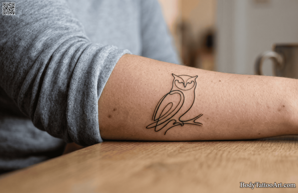 minimalist Owl Tattoos